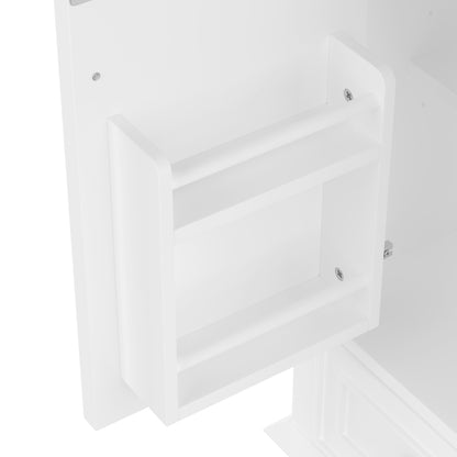 Bodenstehender Badezimmerschrank mit Waschbecken, Waschtisch, feuchtigkeits- und wasserdicht, integriertes Keramik Waschbecken, weiß