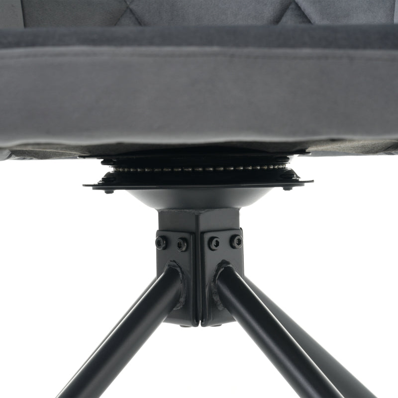 4er Set 360° Drehbarer Esszimmerstühle mit Rautenmuster, Lendenwirbelstütze,Samt, anthrazit