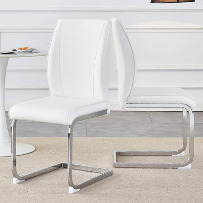 Elegantes Design im europäischen Stil: 2 in einer Kiste, weiße PU-Komfortkissen und silberne Metallbeine