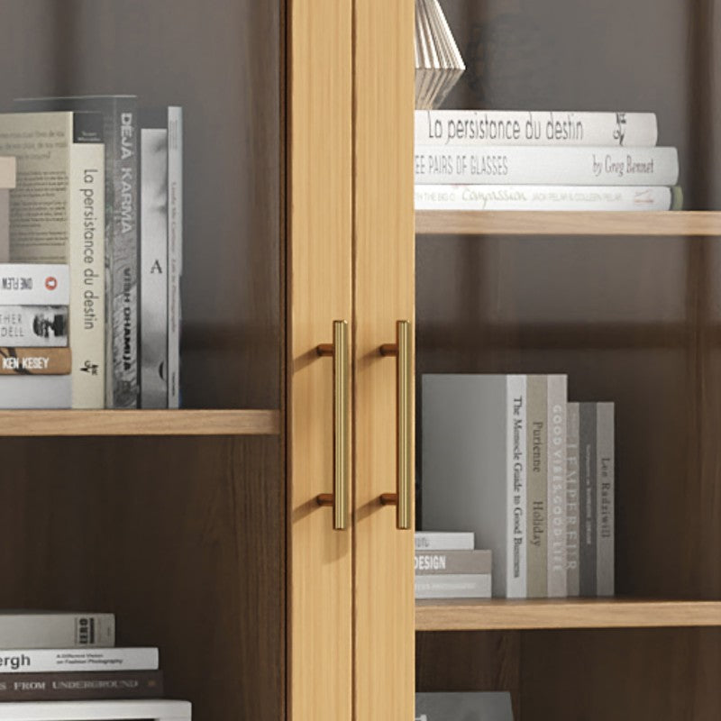 Glasvitrine (Büroschrank/Bücherregal/Aktenschrank/Aufbewahrungsregal) , 80*40*160 cm, Holzfarbe