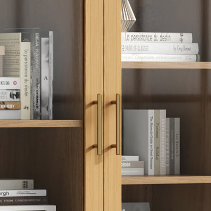 Glasvitrine (Büroschrank/Bücherregal/Aktenschrank/Aufbewahrungsregal) , 80*40*160 cm, Holzfarbe