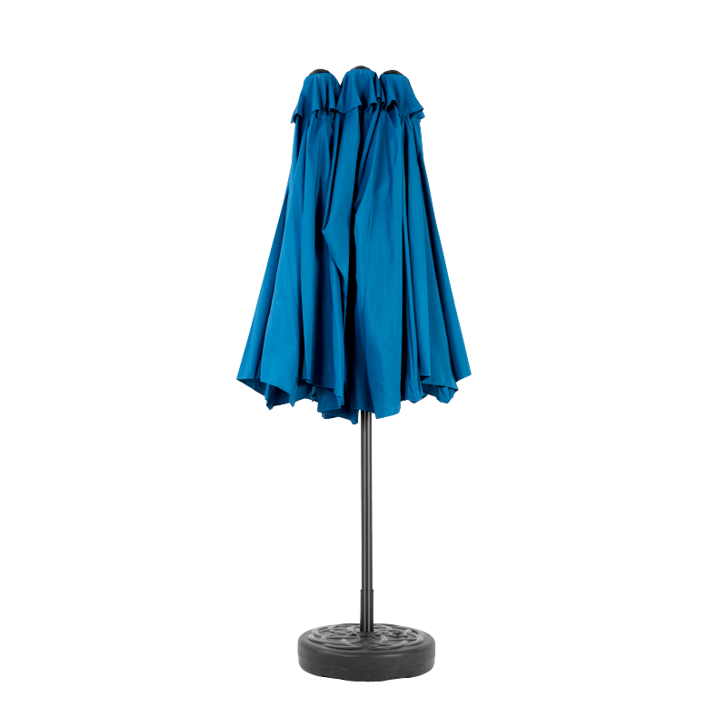 14.8 Ft Double Sided Outdoor Umbrella Rectangular Large with Crank (Dark blue)(No Base)