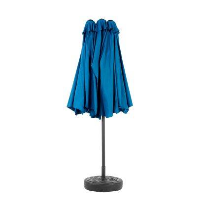 14.8 Ft Double Sided Outdoor Umbrella Rectangular Large with Crank (Dark blue)(No Base)