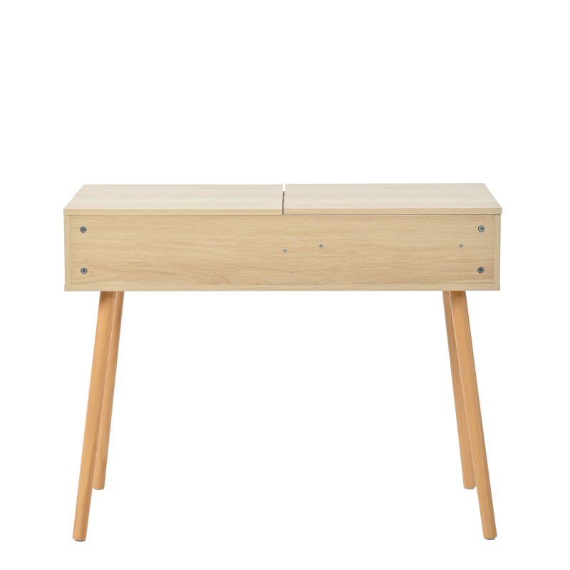 Schminktisch, Kosmetiktisch Mit Spiegel, Schminktisch aus Holz Mit Schubladen, geteilter Stauraum, große Lagerkapazität - Maße:B100/H78/T40 cm(ohne Hocker)(OLD SKU: WF319875AAW)