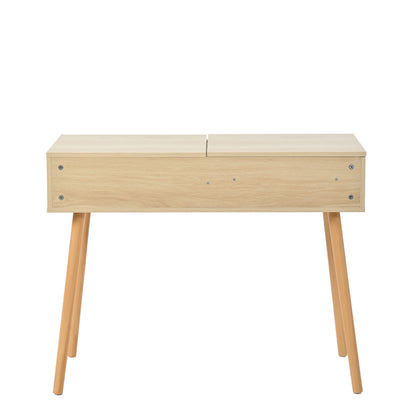 Schminktisch, Kosmetiktisch Mit Spiegel, Schminktisch aus Holz Mit Schubladen, geteilter Stauraum, große Lagerkapazität - Maße:B100/H78/T40 cm(ohne Hocker)(OLD SKU: WF319875AAW)