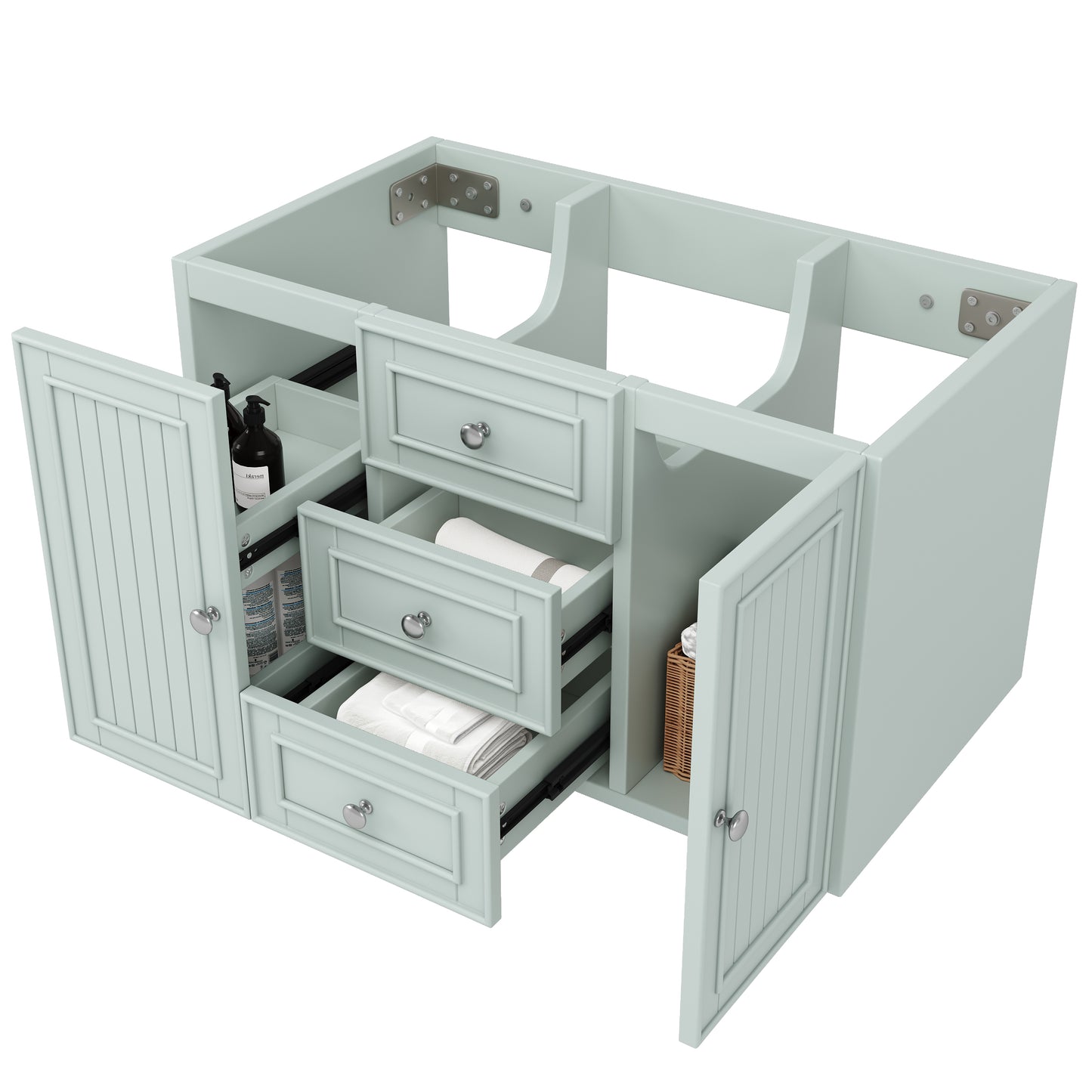 Badezimmerschrank mit waschbecken,Grün