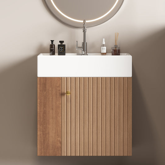 Badezimmermöbel Waschbecken mit Waschtischunterschrank 55 cm , Waschtischunterschrank hängend weiß , Kleine Gästebadmöbel