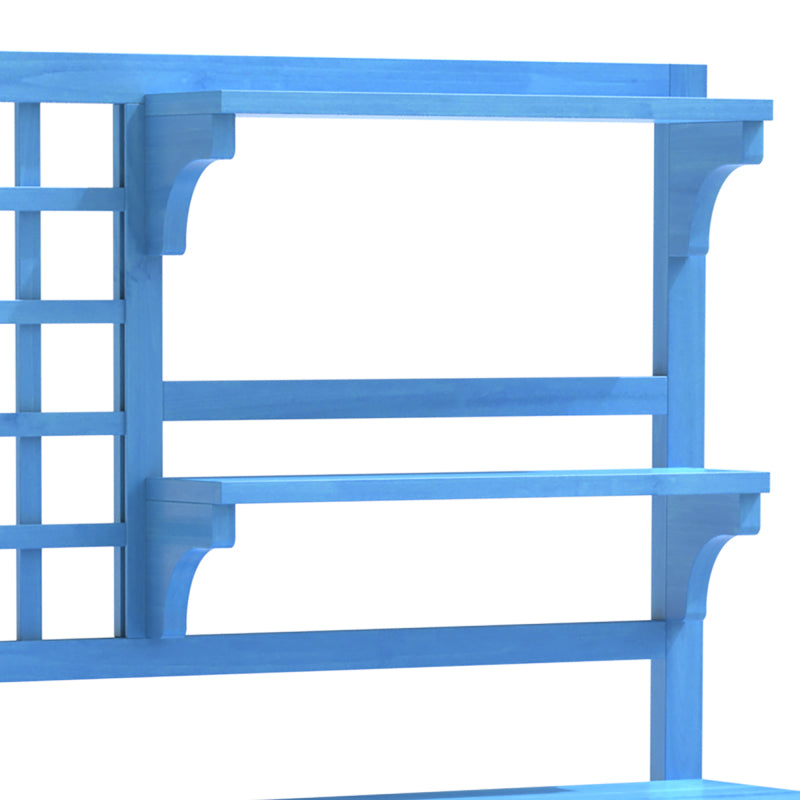 Holz Gartenschrank,Gartenschrank mit Regalen  Outdoor Schrank, Gartenschrank Geräteschuppen Terrassenschrank, Balkonschrank, Gerätehaus, Garten Möbel, Blau