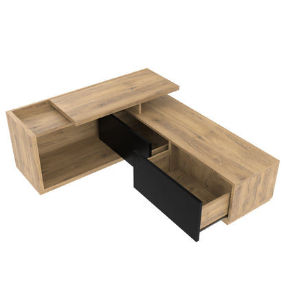 TV-Schrank ausziehbar,  Lowboard Modern mit LED-Beleuchtung
