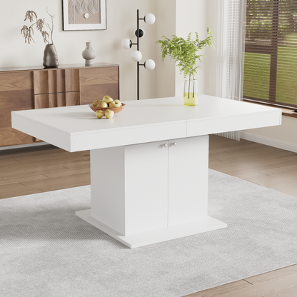 Ausziehbarer Esstisch, L140/180*W80*H76cm, Weiß