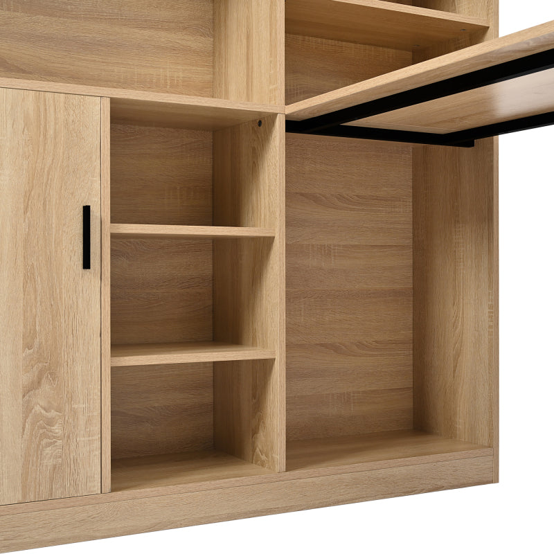Computertisch,Regal-Schreibtisch,Schrankschreibtisch Arbeitstisch, Schrankschreibtisch, Natur 120cm