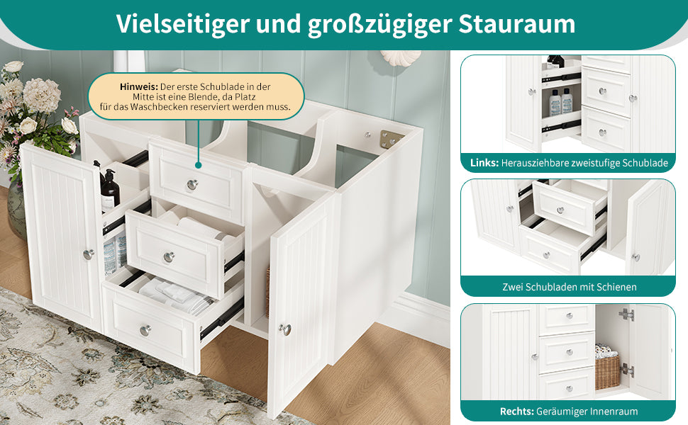 Hängender Waschtisch, Moderner Stil,Badmöbel für Badezimmer,weiß