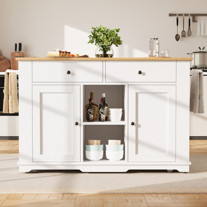 Kücheninsel, Küchenwagen mit Steckdosenleiste ausgestattet, Küchenschrank, Servierwagen mit arbeitsplatte, buffetschrank, Speisewagen mit Holzmaserung, buffetschrank,weiß