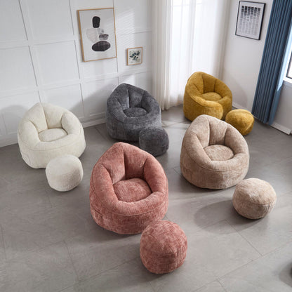 Sitzsack Sofa Stuhl für Erwachsene mit Fußstütze, Grau