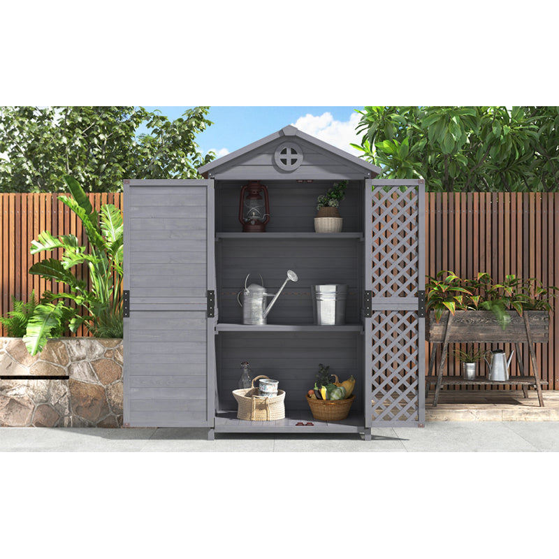 Outdoor Holz Gartenmöbel Aufbewahrungsschuppen, Werkzeughaus für Garten, Terrasse, verblassungsfrei, wetterfest, wartungsfrei, umweltfreundlich, sicher und geschützt, grau