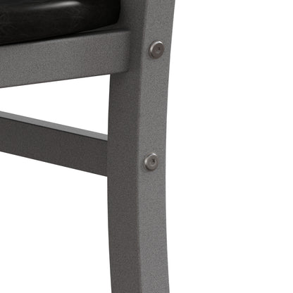 Metal Dining Chairs Set of 4, Steel Legs and PU Leather Seats, High Back Armless Dining Chairs, for Kitchen, Living Room, Grey