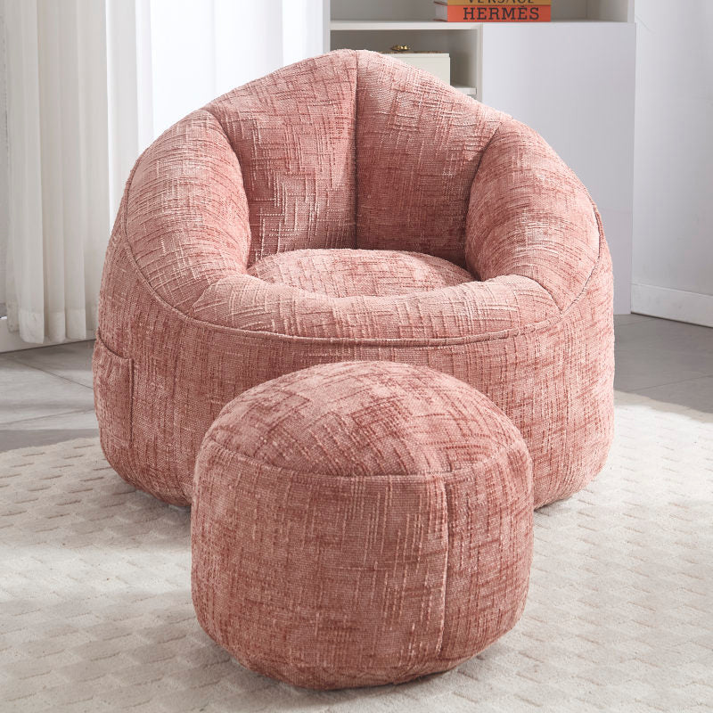 Sitzsack Sofa Stuhl für Erwachsene mit Fußstütze, Rosa