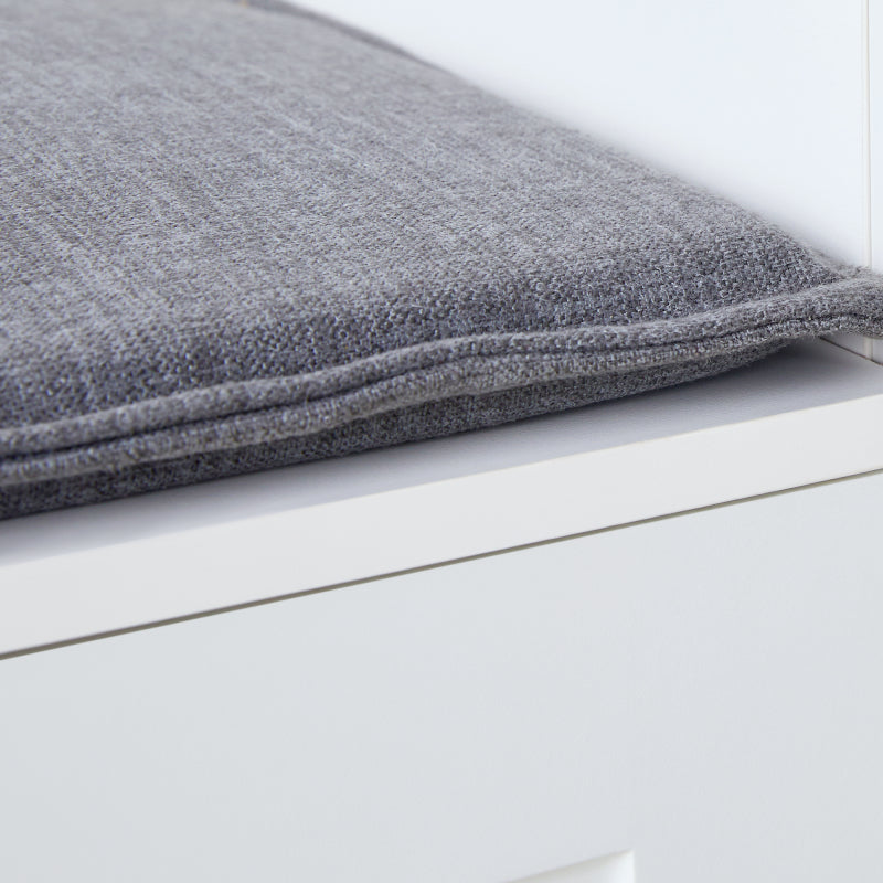 Garderoben-Set mit Bank und Schuhablage, multifunktionale Aufbewahrungsbank mit 3 hängenden Haken & offenem Stauraum, rechteckige Aufbewahrung & Regale Garderobe für Flur, Weiß,Maße:H200/B120/T40 cm