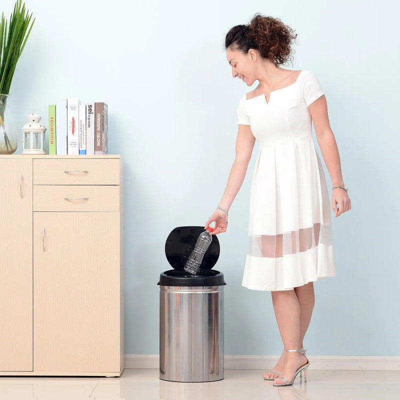 Automatik Sensor Mülleimer Abfalleimer IR Sensor, Rund, 30L, Optionaler Inneneimer, Edelstahl