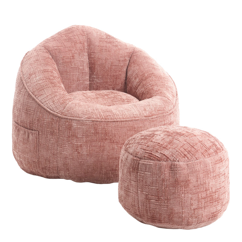 Sitzsack Sofa Stuhl für Erwachsene mit Fußstütze, Rosa