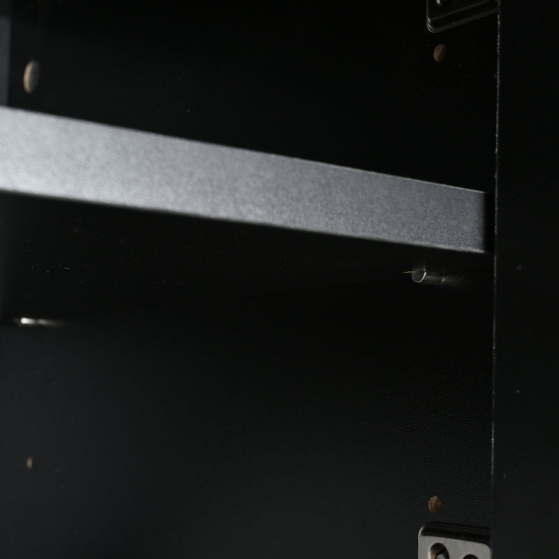 Schwarzes TV-Schrank, 190 cm(L) x 38 cm(W) x 48 cm(H), goldene Tischbeine