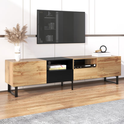 Moderner Couchtisch mit 2 Schubladen – Schwarz-Weiß-Design, Stauraum, Hochglanz-Tischplatte, 100 cm lang