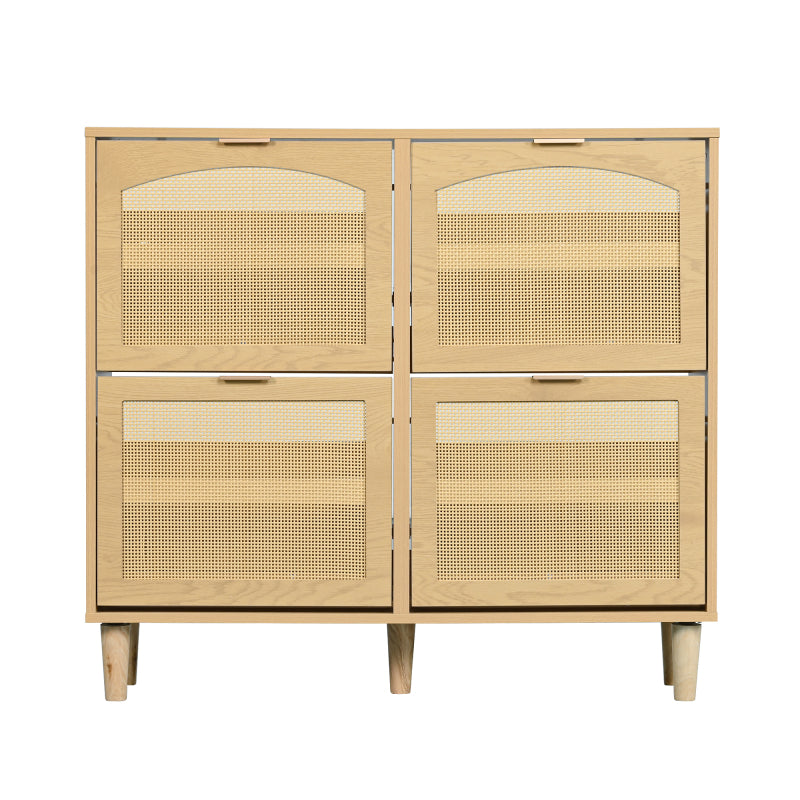 Schuhschrank mit 4 Klappschubladen, Schuhregal für Flur, Schlafzimmer, Wohnung,Holzmöbel, Landhausstil