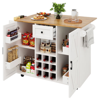 Moderne Kücheninsel, Küchenschrank, buffetschrank, Speisewagen mit Holzmaserung, buffetschrank, Multifunktionale Esstisch mit Speicherraum, Speisewagen mit Snackregalen und Stretchfunktionsschränken