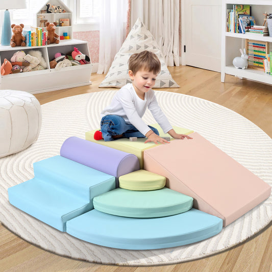 7-teilige weiche Schaumstoff-Kletterblöcke für Kleinkinder, weiches Kletter- und Krabbelspielset für drinnen, weiche Spielausstattung für Kletter- und Krabbelspielplätze für Kinder, aktive Spielstrukt
