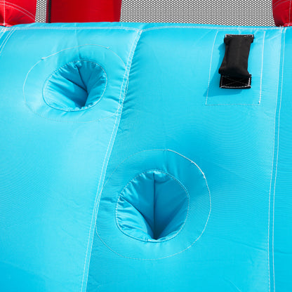 [Ganzjähriger Spielspaß] Hüpfburg mit Gebläse Multifunktionaler Wasserpark+Trampolinpark für Kinder, Inklusive 450W-Gebläse
