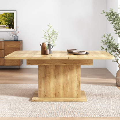Ausziehbarer Esstisch, L110/130*W70*H75, Esstisch mit Stauraum, Natur
