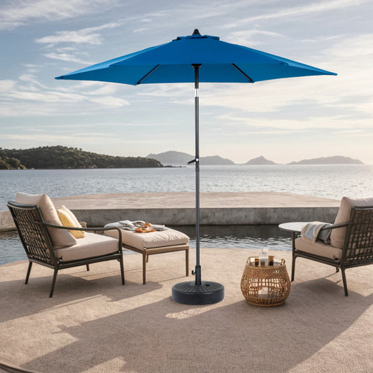14.8 Ft Double Sided Outdoor Umbrella Rectangular Large with Crank (Blue)(No Base)