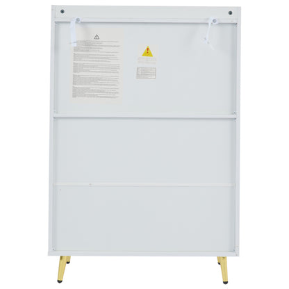 Moderner Paar-Tür-Schuhschrank, Foyer-Schrank-Speicher-Organisator-Schuhschrank, MDF-Schuhschrank, 3-stufiger Schuhschrank weiß, offene untere Schublade, 75*35*110cm, Tragfähigkeit 20KG