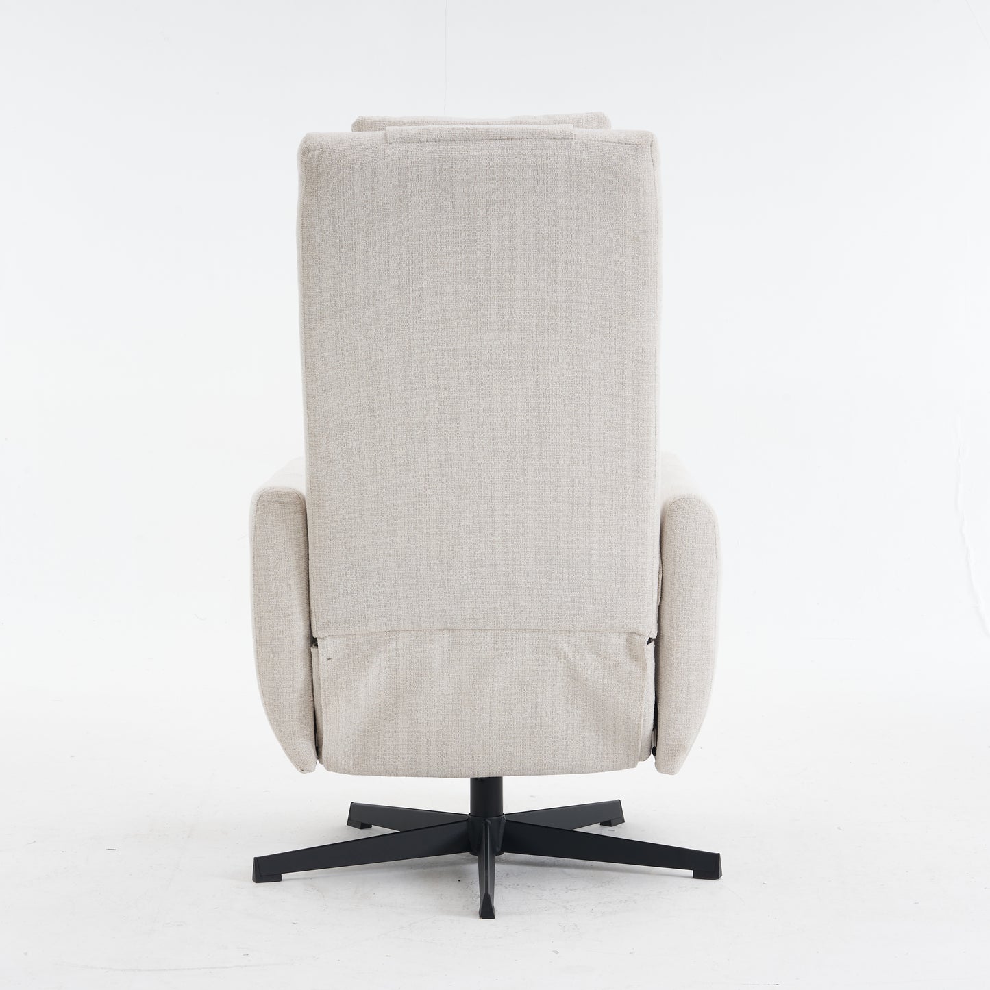 Bequemer Relaxsessel mit Liegefunktion – Chenille Fernsehsessel mit Fußstütze, drehbarer Stillsessel & Loungesessel für Wohnzimmer, modernes Sofa, Beige