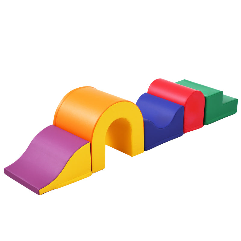 5-in-1 Riesige Bunte Weiche Schaumstoff-Bausteine für Kinder – Perfekt für Kreatives Spielen, Klettern, Kriechen und Motorikförderun