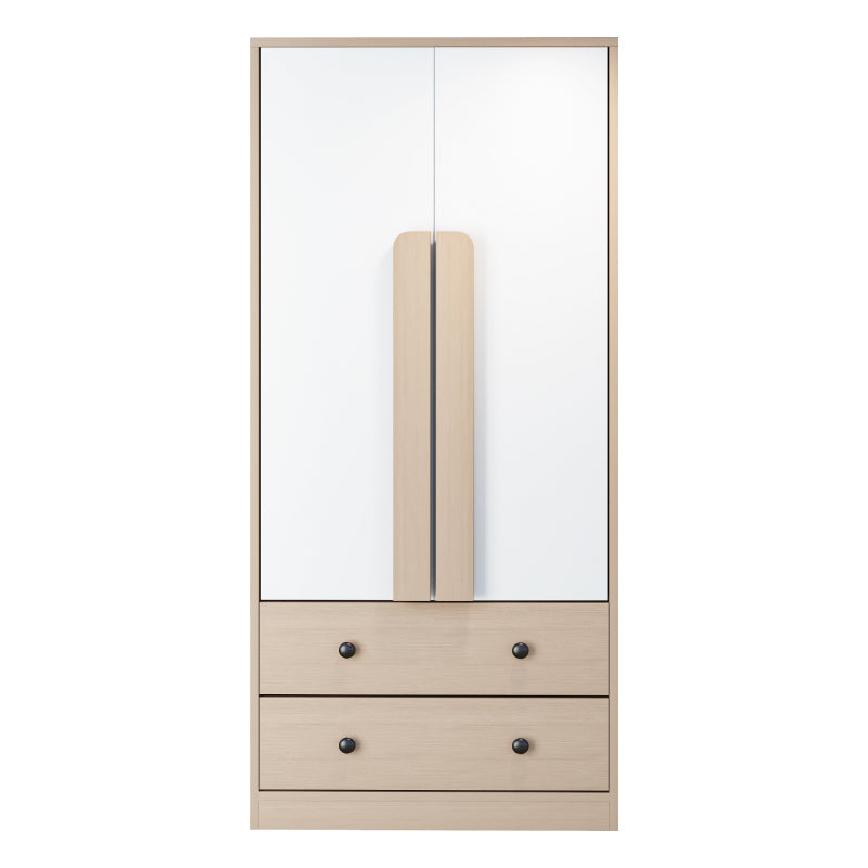 Kleiderschrank 70*40*170cm, Doppeltüren-Design, mit Schubladen und Ablagefächern, holzfarbe+weiß