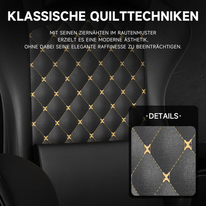 Gaming Stuhl mit Massage, Fußstütze, PVC-Leder, 150 kg Belastbar, Ergonomisch, Schwarz