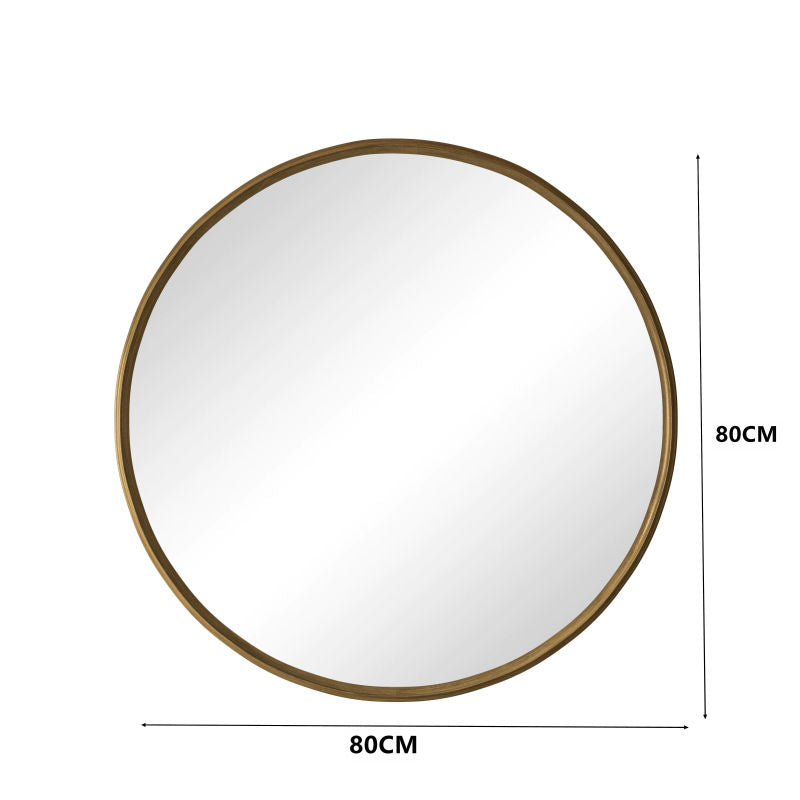 80CM Bronze Round Mirror, Bathroom Mirror for Wall, Round Wall Mirror Metal Frame, for Wall, Living Room, Bedroom, Vanity, Entryway, Hallway