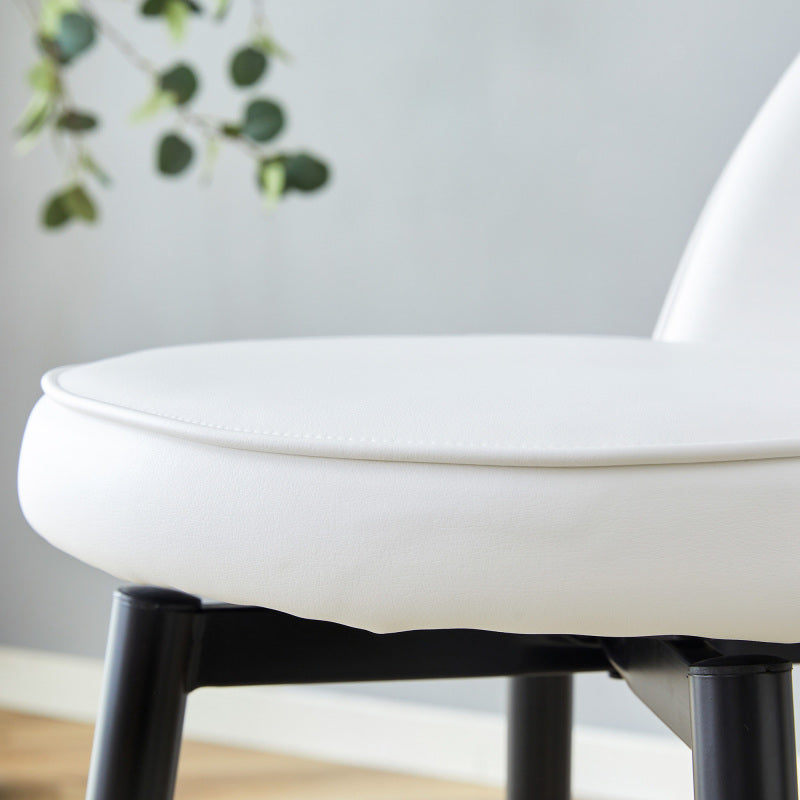 360° drehbarer Barstuhl. Moderner weißer PU, komfortabler gepolsterter Barstuhl, geeignet für Bar, Esszimmer, Küche usw. Eine Box von 2 Packungen.