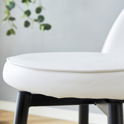 360° drehbarer Barstuhl. Moderner weißer PU, komfortabler gepolsterter Barstuhl, geeignet für Bar, Esszimmer, Küche usw. Eine Box von 2 Packungen.