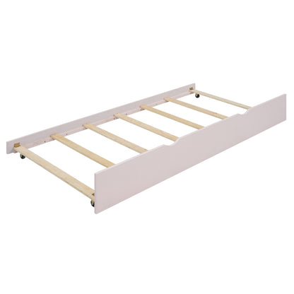 90*200cm, Flachbett, mit ausziehbarem Bett, mit Schreibtisch, drei Regale an der Seite des Bettes, Rosa