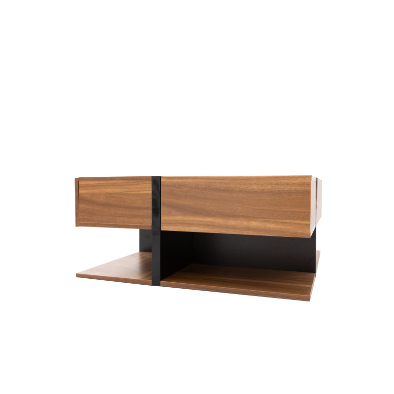 Couchtisch, Tisch mit 4 Schubladen, einzigartige Farbabstimmung und Liniendesign, Stauraum unten. 78*78*36cm