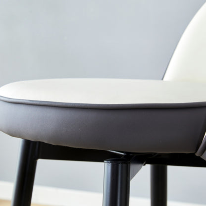 360° drehbarer Barstuhl. Moderne weiße und dunkelgraue Splice-Farbe, PU bequeme Padded Bar Stuhl, Eine Box von 2 Packungen.