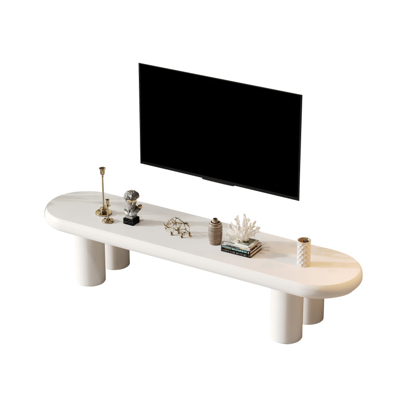 Weißer 160 x 40 x 40 cm großer TV-Schrank, moderner TV-Tisch im minimalistischen Stil mit 4 stabilen Stützbeinen, geeignet für Fernseher bis zu 65 Zoll