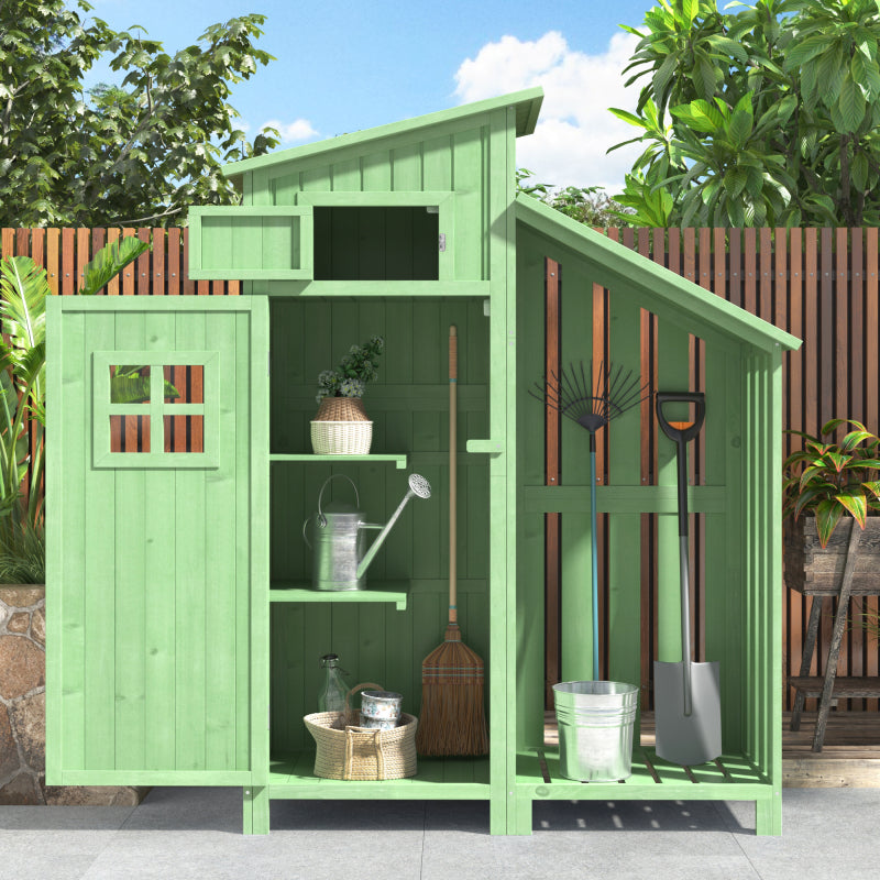 Gerätehaus Gartenschrank Geräteschuppen Geräteschrank, BxT: 124x46 cm,BxTxH:124x46x174cm, auch für kleine Gärten geeignet,Grün, (Holzhütte, 1 St., Gartenhaus)