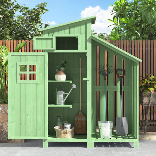 Gerätehaus Gartenschrank Geräteschuppen Geräteschrank, BxT: 124x46 cm,BxTxH:124x46x174cm, auch für kleine Gärten geeignet,Grün, (Holzhütte, 1 St., Gartenhaus)
