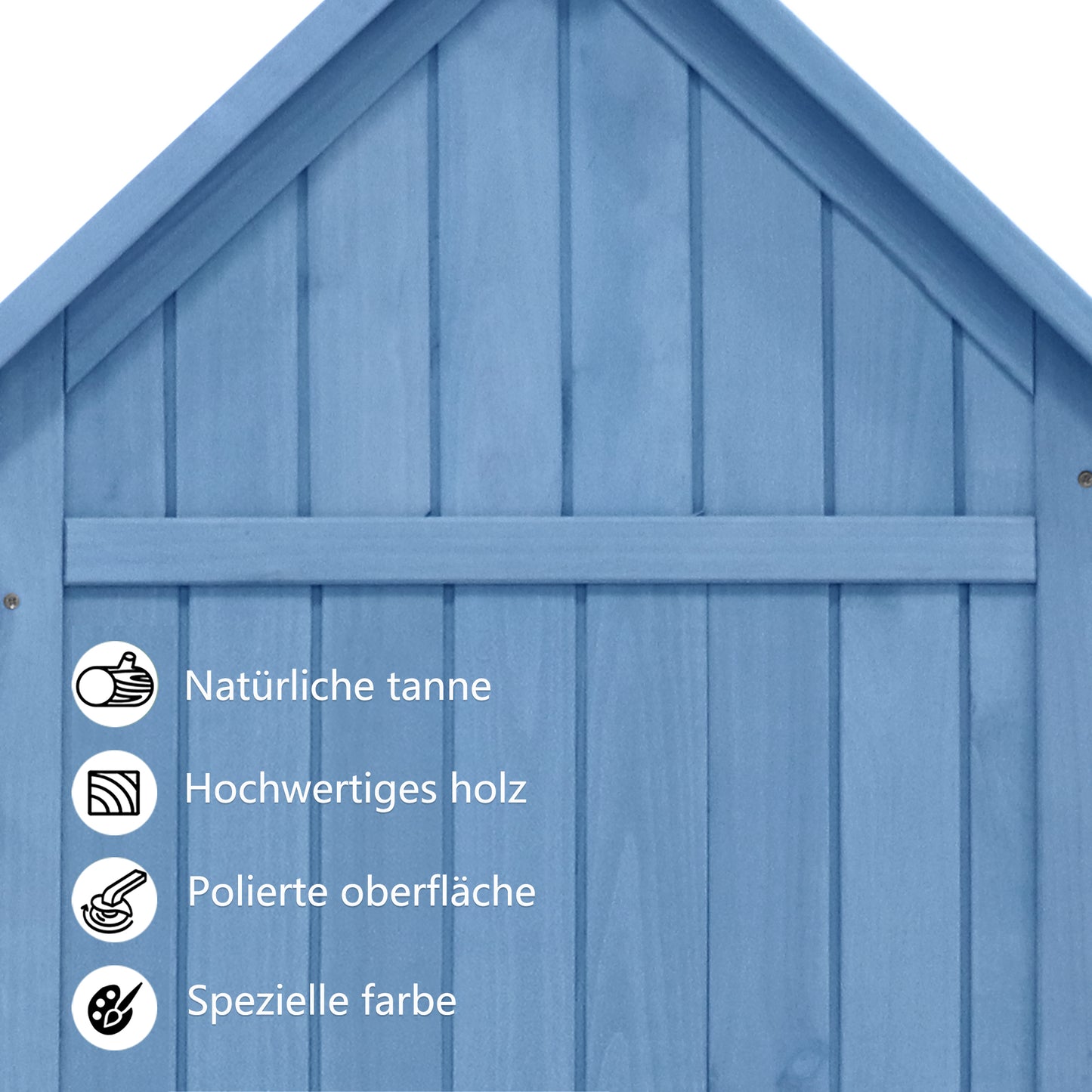 Gerätehaus Gartenschrank Geräteschuppen Geräteschrank, BxT: 118x54 cm, 118 x 54 x 173 cm (BxTxH), wetterfest, Holz, Blau, PVC-Dach (Set, 1 St., 1 x Geräteschrank)