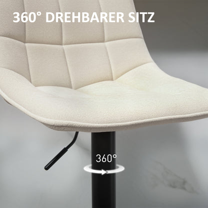Barhocker 2er-Set, Gepolstert Barstuhl mit Lehne, 360° Drehbar Tresenhocker, für Küche, Wohnzimmer, Beige