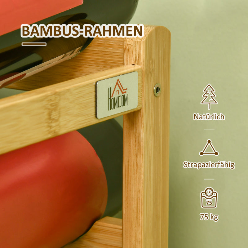 Weinregal Flaschenständer aus Bambus für 16 Flaschen stilvolles Naturholzdesign für Küche & Wohnzimmer
