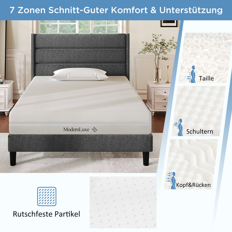 Kaltschaummatratze, 140x200, 7 Zonen Komfortschaummatratze, 20 cm hoch, H3,H2, Ergonomische Kaltschaummatratze mit Griffe